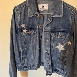 Women's Denim Jacket with Star Accents